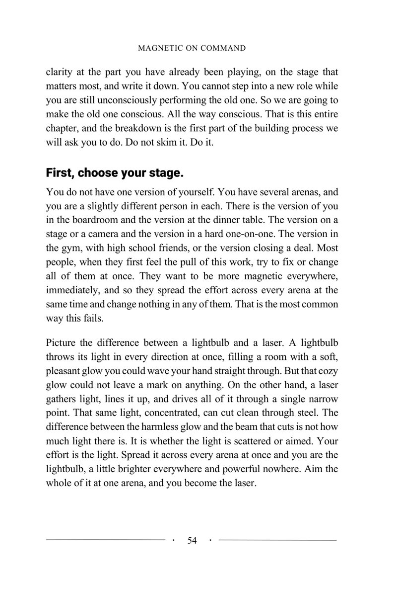 Right-hand page of a Magnetic On Demand identity exercise spread